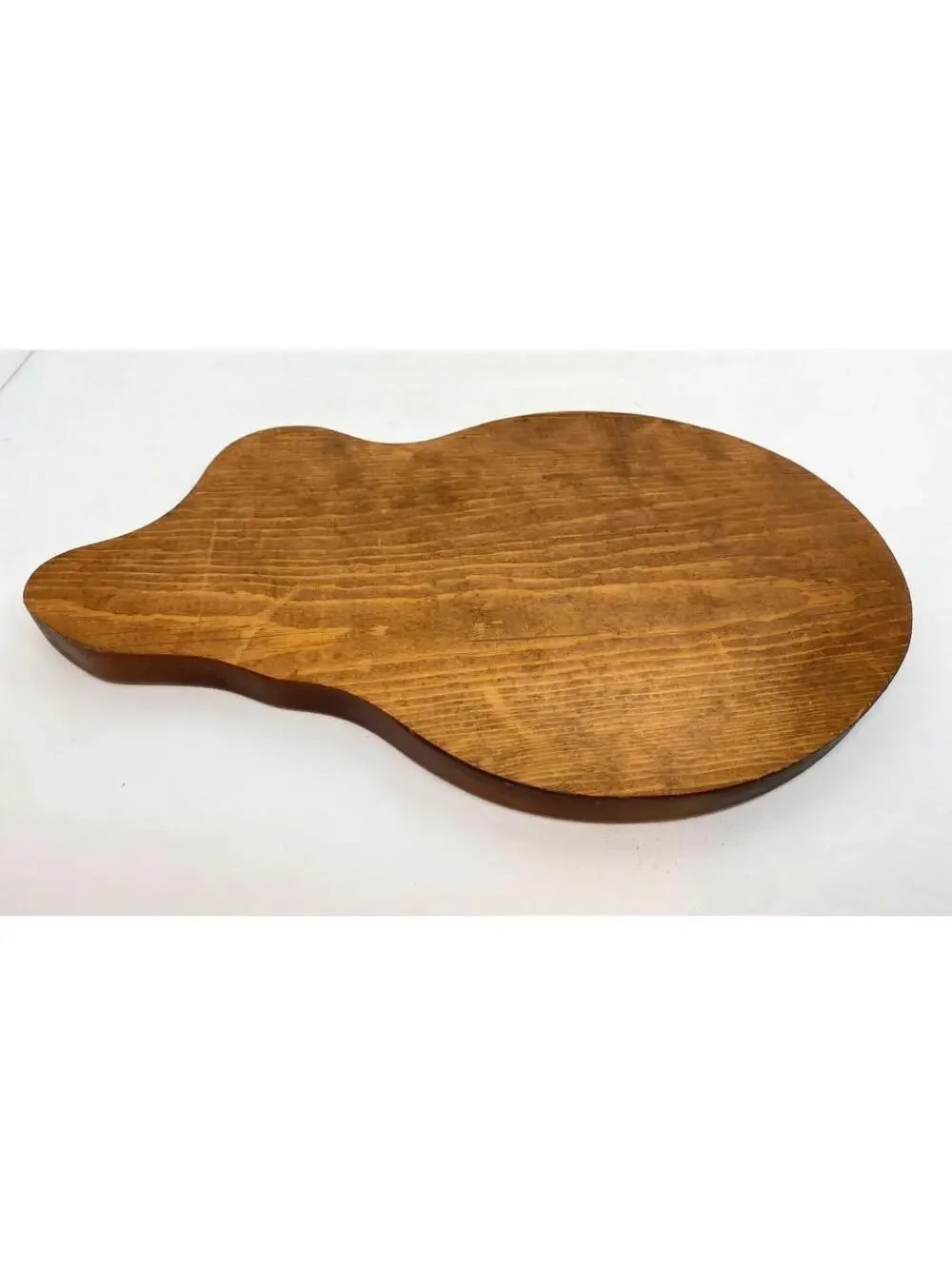 Vintage MCM Wood Figurative Mouse With Ceramic Cheese Plate Tray Board